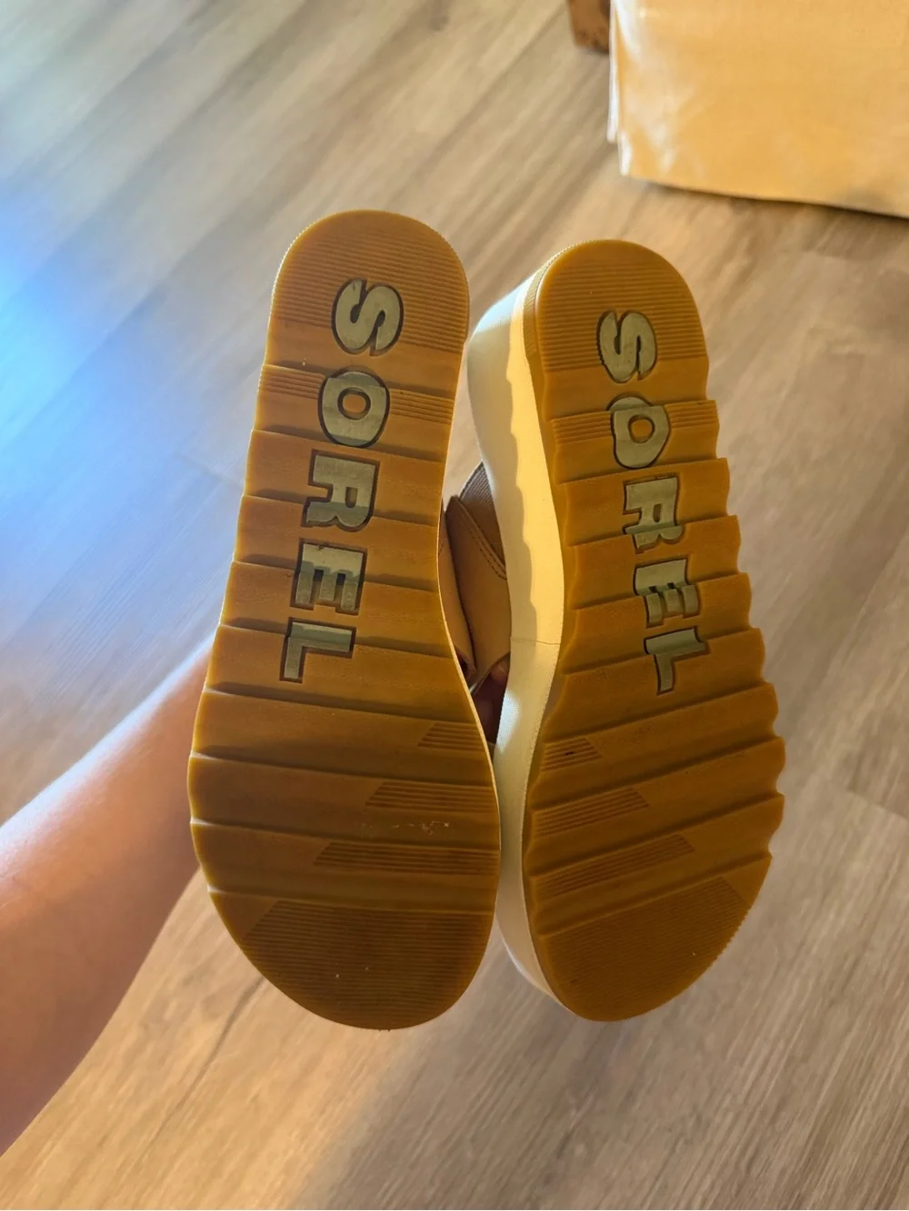Sorel Cameron Beige Wedges